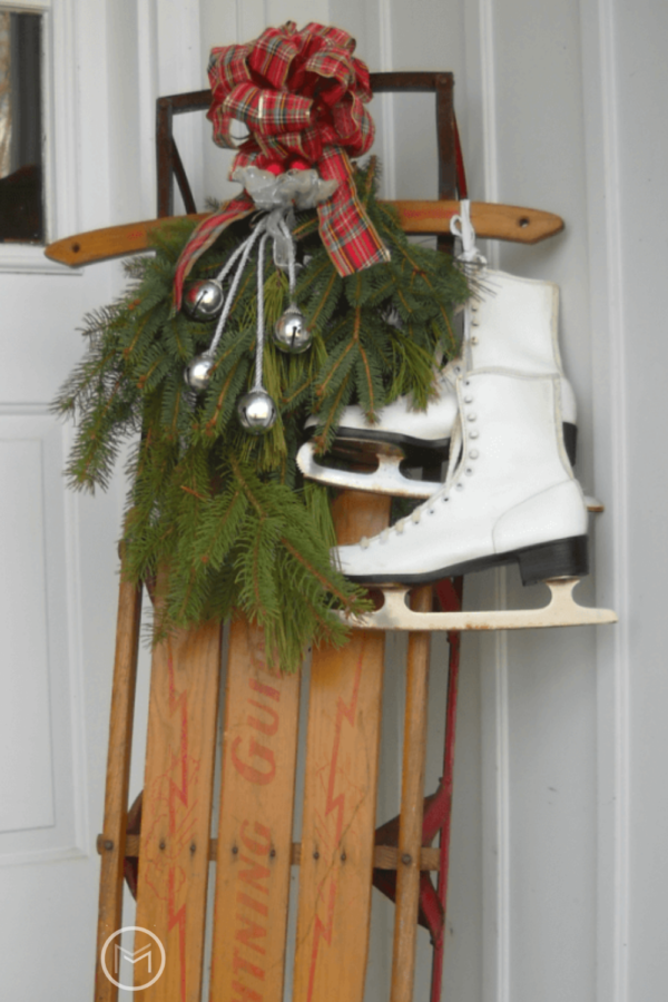 decorating a vintage sled 