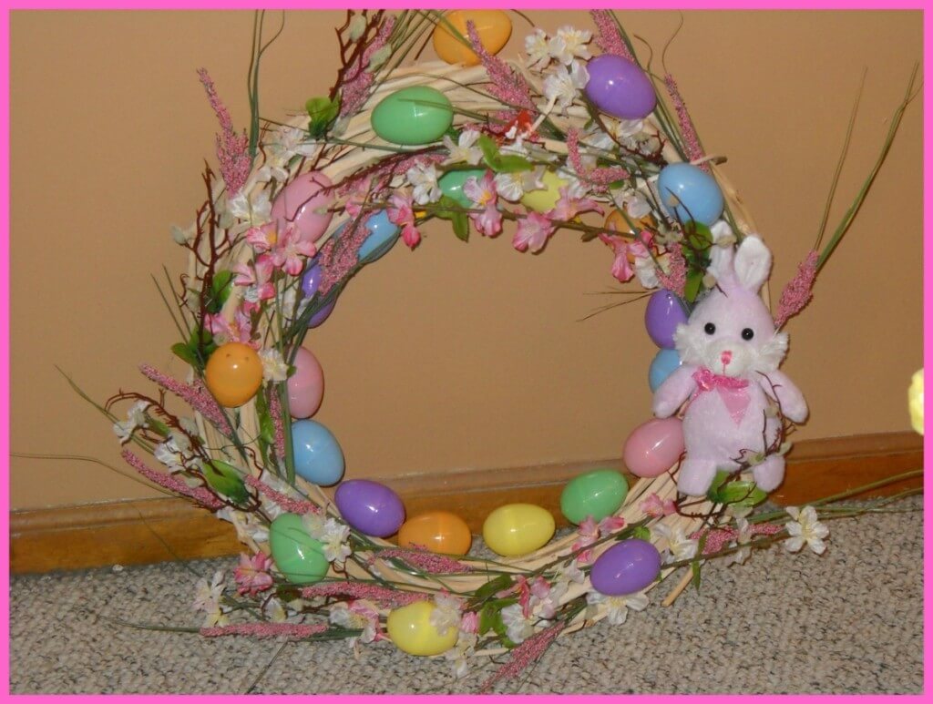 frugal decorating, Easter decorating, Easter wreath ideas