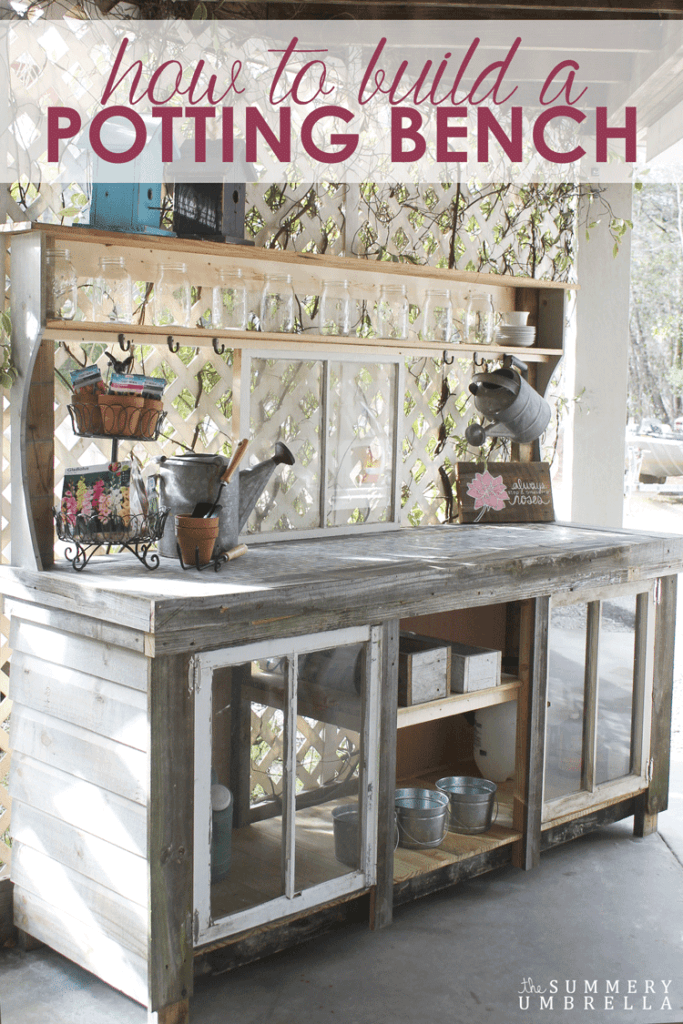 This potting bench will make the perfect gift for the home gardener. You can make it from reclaimed materials too. 