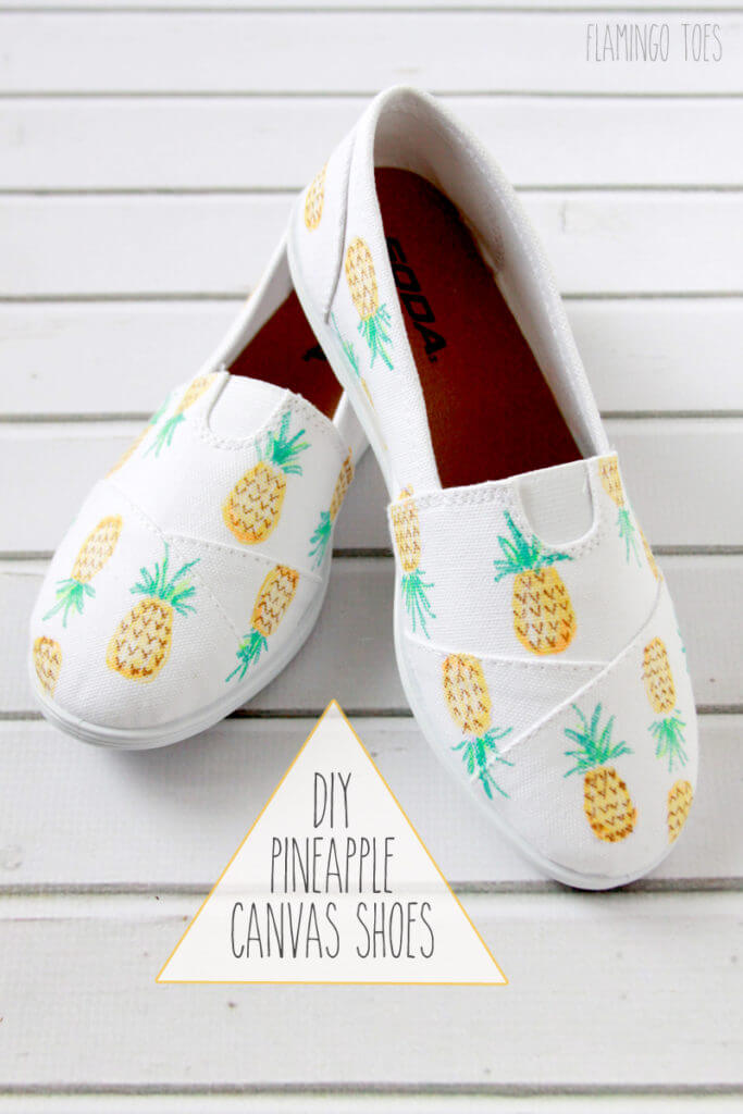 DIY Pineapple Canvass Shoes