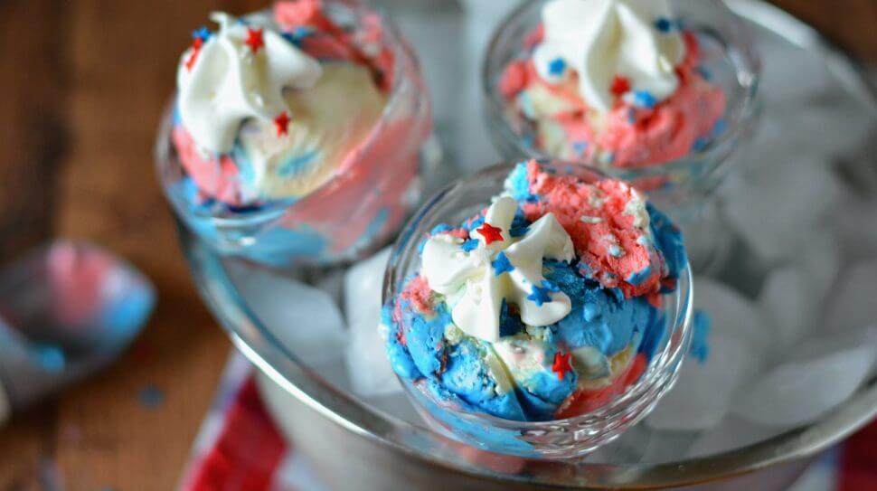 patriotic desserts, homemade ice cream