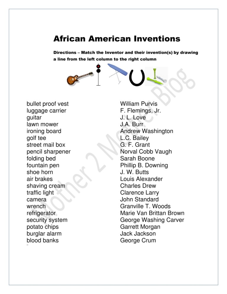 Famous African American Inventors Printables